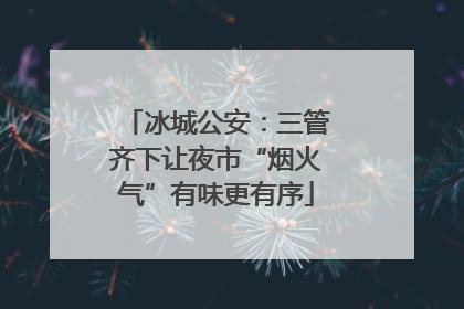 冰城公安：三管齐下让夜市“烟火气”有味更有序