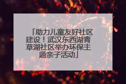 助力儿童友好社区建设！武汉东西湖青草湖社区举办环保主题亲子活动