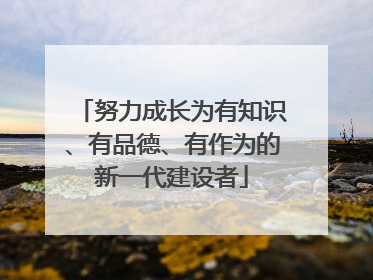 努力成长为有知识、有品德、有作为的新一代建设者