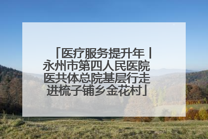 医疗服务提升年丨永州市第四人民医院医共体总院基层行走进梳子铺乡金花村