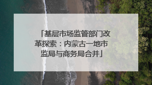 基层市场监管部门改革探索：内蒙古一地市监局与商务局合并