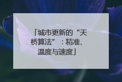 城市更新的“天桥算法”：精准、温度与速度