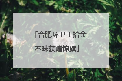 合肥环卫工拾金不昧获赠锦旗
