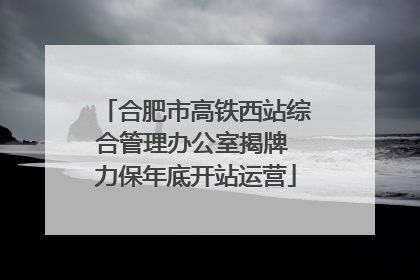 合肥市高铁西站综合管理办公室揭牌 力保年底开站运营