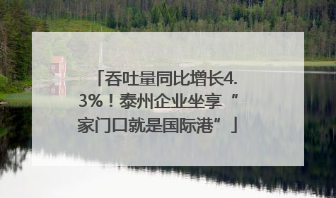 吞吐量同比增长4.3%！泰州企业坐享“家门口就是国际港”