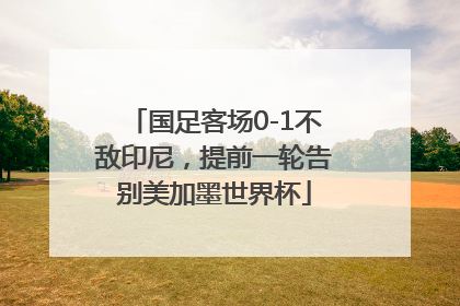 国足客场0-1不敌印尼，提前一轮告别美加墨世界杯