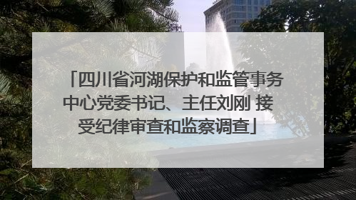 四川省河湖保护和监管事务中心党委书记、主任刘刚 接受纪律审查和监察调查