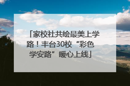 家校社共绘最美上学路！丰台30校“彩色学安路”暖心上线