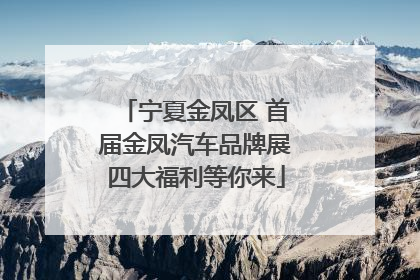 宁夏金凤区 首届金凤汽车品牌展四大福利等你来