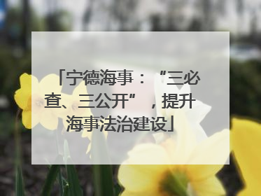 宁德海事：“三必查、三公开”，提升海事法治建设