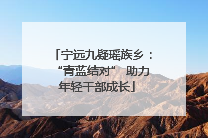 宁远九疑瑶族乡：“青蓝结对” 助力年轻干部成长