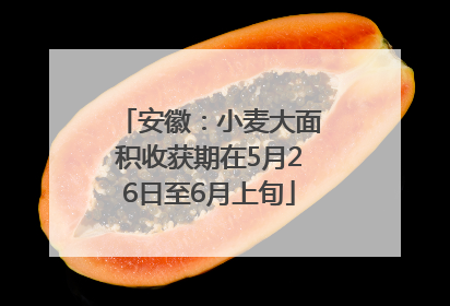 安徽：小麦大面积收获期在5月26日至6月上旬