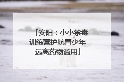 安阳：小小禁毒训练营护航青少年远离药物滥用