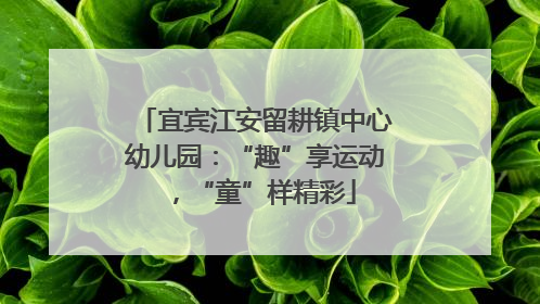 宜宾江安留耕镇中心幼儿园：“趣”享运动，“童”样精彩