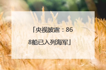 央视披露：868船已入列海军