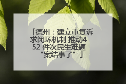 德州：建立重复诉求闭环机制 推动452 件次民生难题 “案结事了”