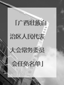 广西壮族自治区人民代表大会常务委员会任免名单