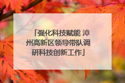强化科技赋能 漳州高新区领导带队调研科技创新工作