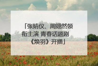 张婧仪、周翊然领衔主演 青春话题剧《焕羽》开播