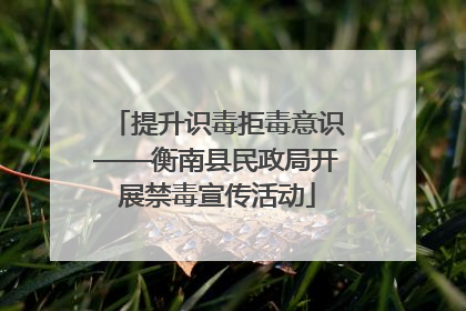 提升识毒拒毒意识——衡南县民政局开展禁毒宣传活动