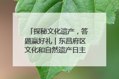 探秘文化遗产，答题赢好礼｜东昌府区文化和自然遗产日主题活动来袭！
