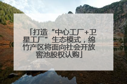 打造“中心工厂+卫星工厂”生态模式，绵竹产区将面向社会开放窖池股权认购