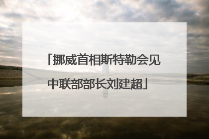 挪威首相斯特勒会见中联部部长刘建超