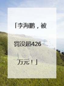 李海鹏，被罚没超426万元！