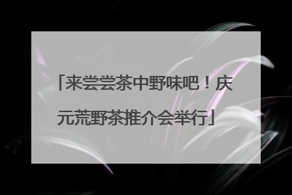 来尝尝茶中野味吧！庆元荒野茶推介会举行