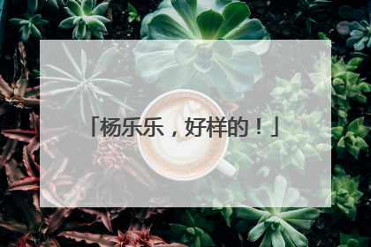 杨乐乐，好样的！