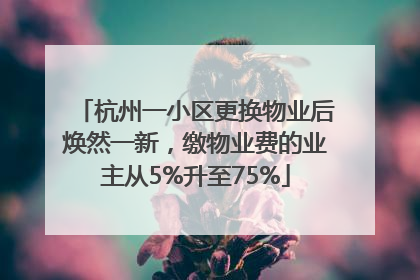 杭州一小区更换物业后焕然一新，缴物业费的业主从5%升至75%