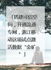 搭建可信空间，开通流通专网，浙江移动这项试点激活数据“金矿”