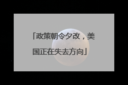 政策朝令夕改，美国正在失去方向