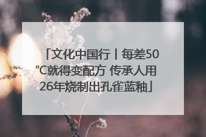 文化中国行丨每差50℃就得变配方 传承人用26年烧制出孔雀蓝釉