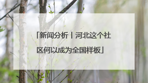 新闻分析丨河北这个社区何以成为全国样板
