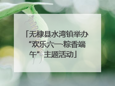 无棣县水湾镇举办“欢乐六一·粽香端午”主题活动
