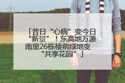 昔日“心病”变今日“新景”！东高地万源南里26栋楼前绿地变“共享花园”