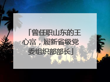 曾任职山东的王心富，履新省级党委组织部部长