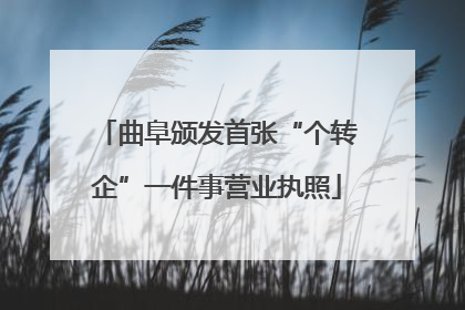 曲阜颁发首张“个转企”一件事营业执照