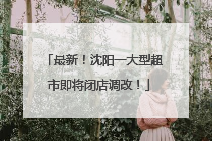 最新！沈阳一大型超市即将闭店调改！