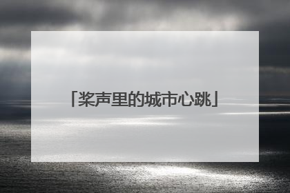桨声里的城市心跳