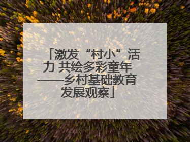 激发“村小”活力 共绘多彩童年——乡村基础教育发展观察
