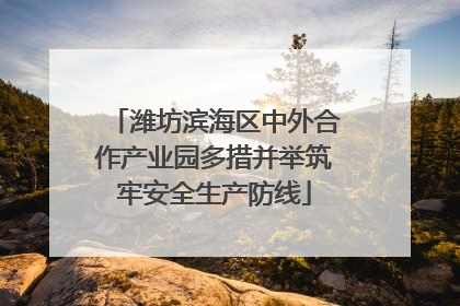 潍坊滨海区中外合作产业园多措并举筑牢安全生产防线