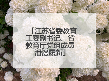 江苏省委教育工委副书记、省教育厅党组成员潘漫履新