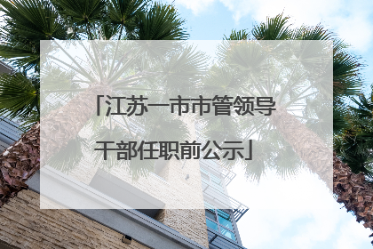 江苏一市市管领导干部任职前公示