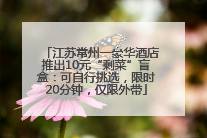 江苏常州一豪华酒店推出10元“剩菜”盲盒：可自行挑选，限时20分钟，仅限外带