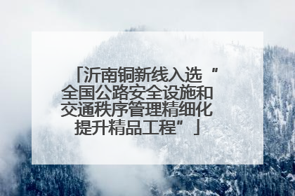沂南铜新线入选“全国公路安全设施和交通秩序管理精细化提升精品工程”