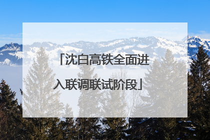 沈白高铁全面进入联调联试阶段