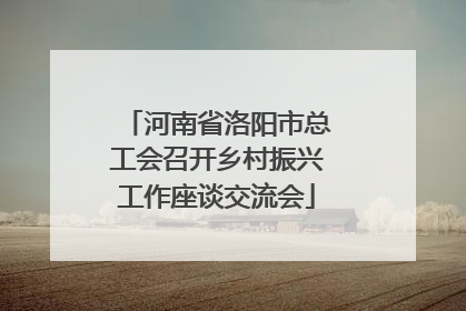 河南省洛阳市总工会召开乡村振兴工作座谈交流会