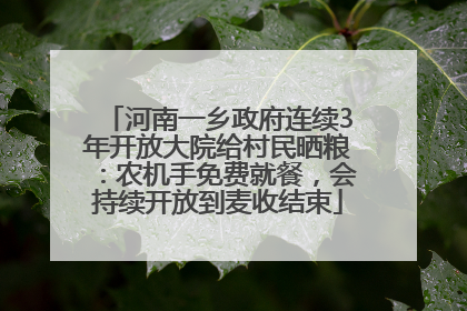 河南一乡政府连续3年开放大院给村民晒粮：农机手免费就餐，会持续开放到麦收结束